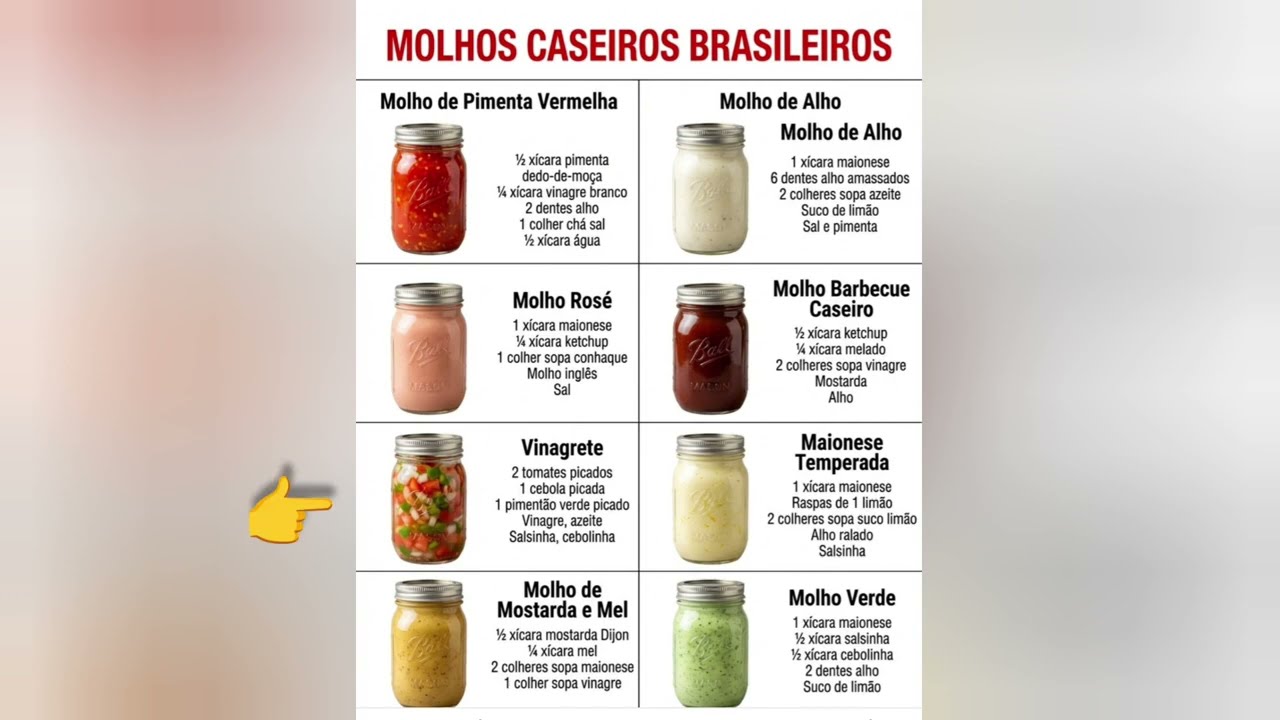 8 tipos de molhos caseiros brasileiros 