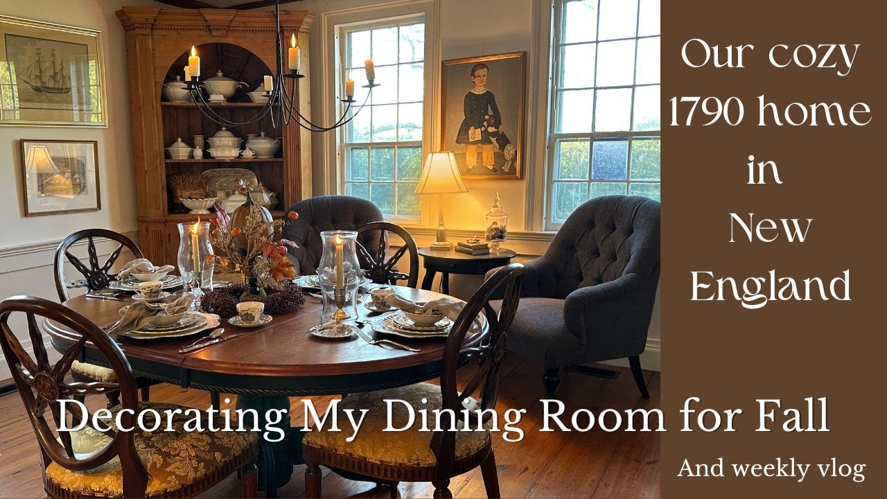 Our cozy dining room decorated for fall and my weekly fall vlog of things I'm doing around our home