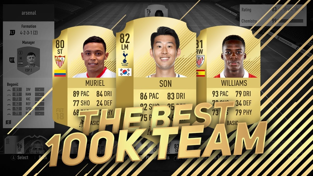 FIFA 18 100K SQUAD BUILDER THAT CAN BEAT ANY TEAM IN FIFA - BEST AFFORDABLE ULTIMATE TEAM in FUT