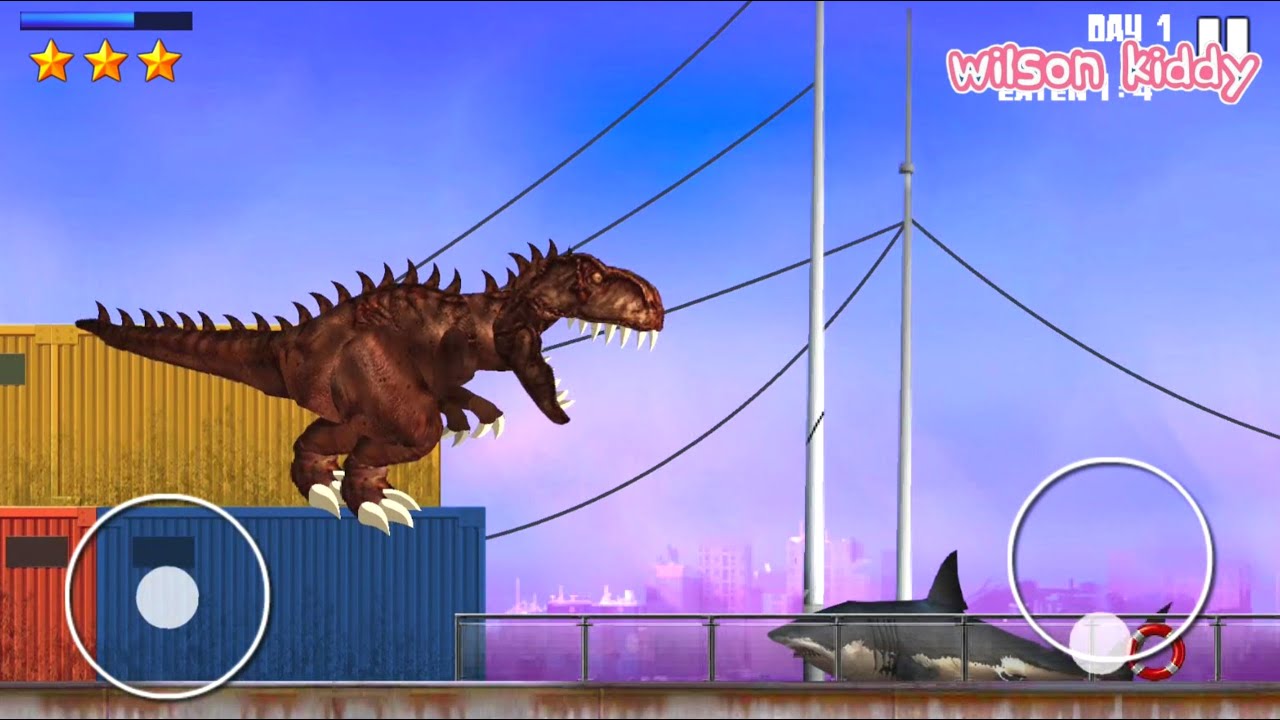 Dinosaurus Lapar vs Polisi dan Ikan Hiu Raksasa 😱😲 | Game Rio Rex | Game Wilson Kiddy