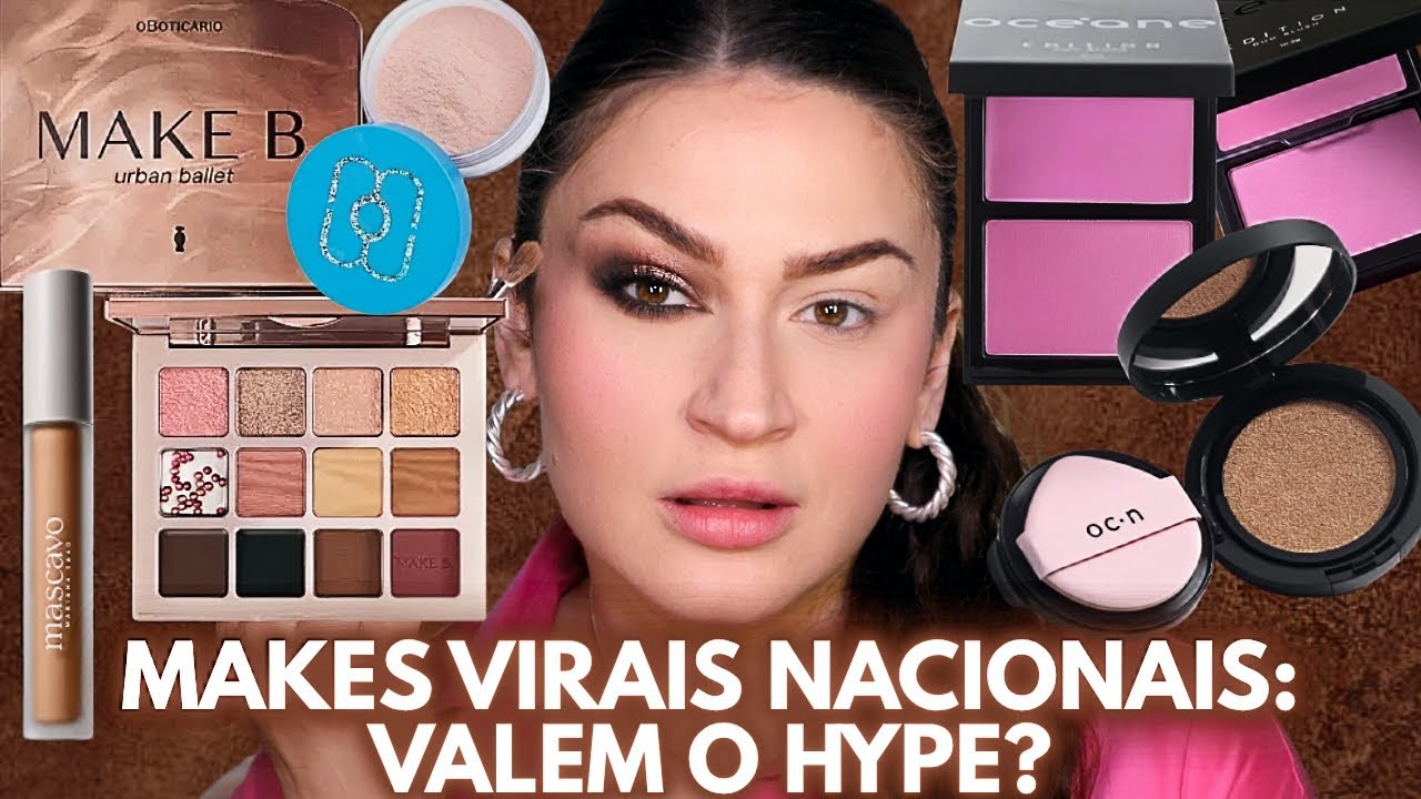 Testando MAKES QUE VIRALIZARAM: Base Cushion e Blush Duo Oceane, Paleta Urban Ballet de O Boticário!