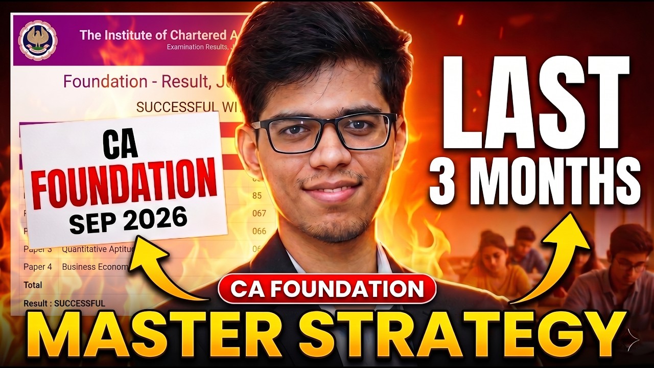 0 se START? CA FOUNDATION SEP 2026 MASTER STRATEGY🔥 | CA foundation september 2026 strategy| ICAI