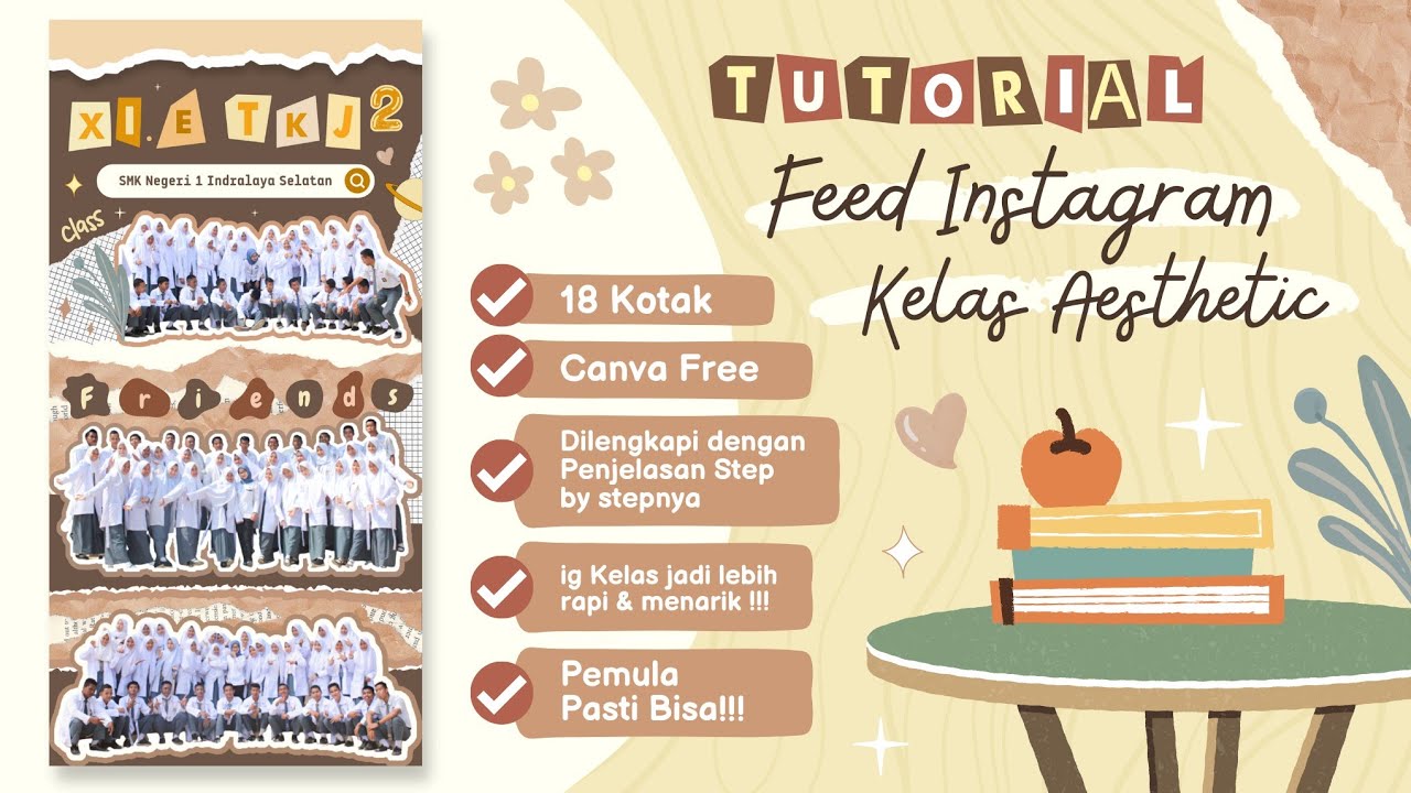 Cara Membuat Puzzle Feed Instagram Kelas di Canva || Feed ig Kelas Aesthetic