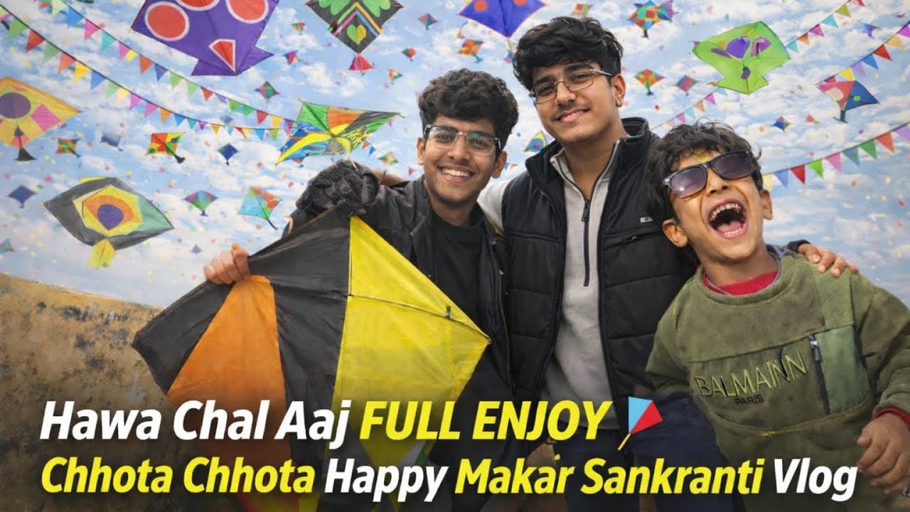 Full enjoy flying big kites on maker Sankranti 🤣🪁🪁🤣🤗￼