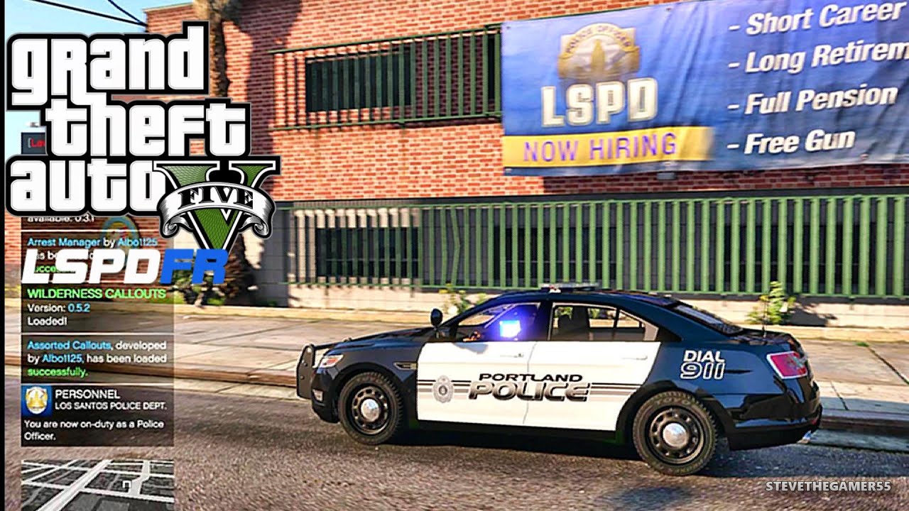 GTA 5 LSPDFR 0.3.1 - EPiSODE 84 - LET'S BE COPS - CITY PATROL (GTA 5 PC POLICE MODS) PORTLAND