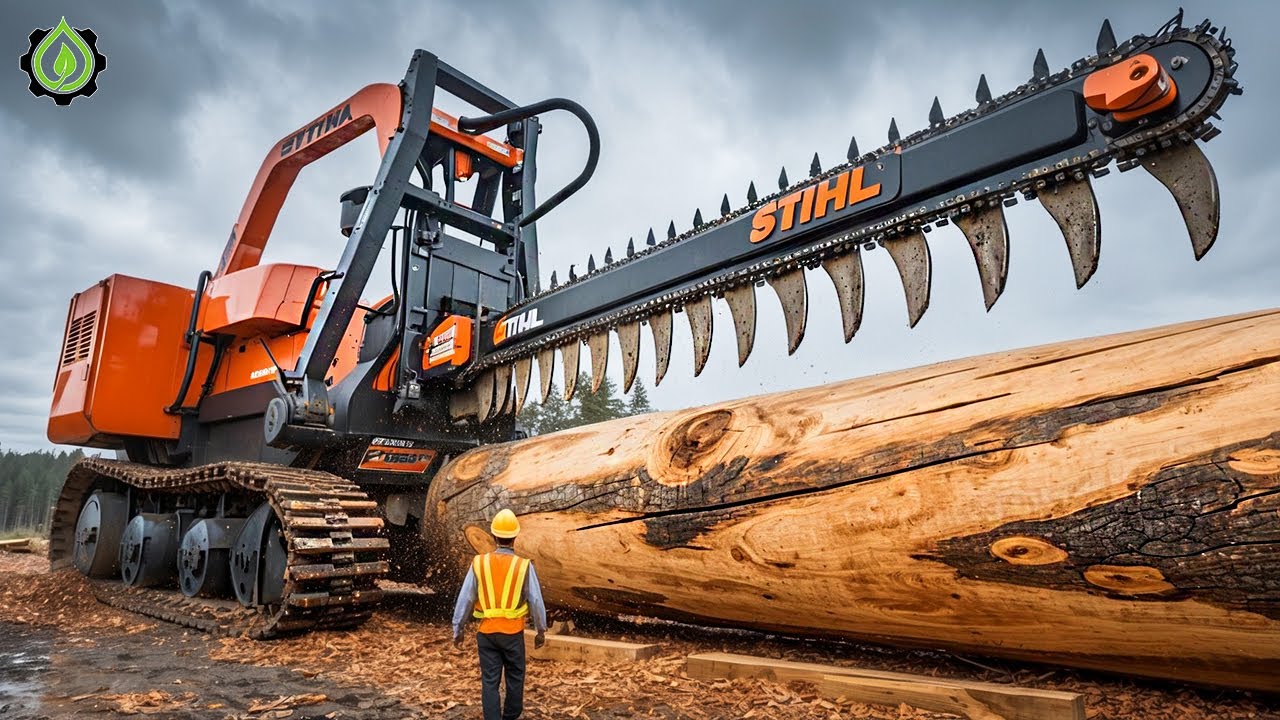 Extreme Dangerous Fastest Big Chainsaw Cutting Tree Machines | Monster Stump Removal Excavator #16