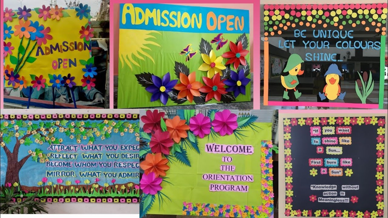 15+ Bulletin board and softboard decoration ideas, school wall craft ideas
