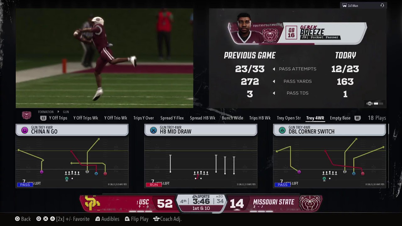 NCAA 26 Dynasty: Missouri St vs USC