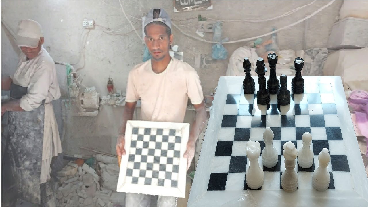 Chess Master | Marble Chess Board Making Process | How to Make Chess Set (ajedrez)