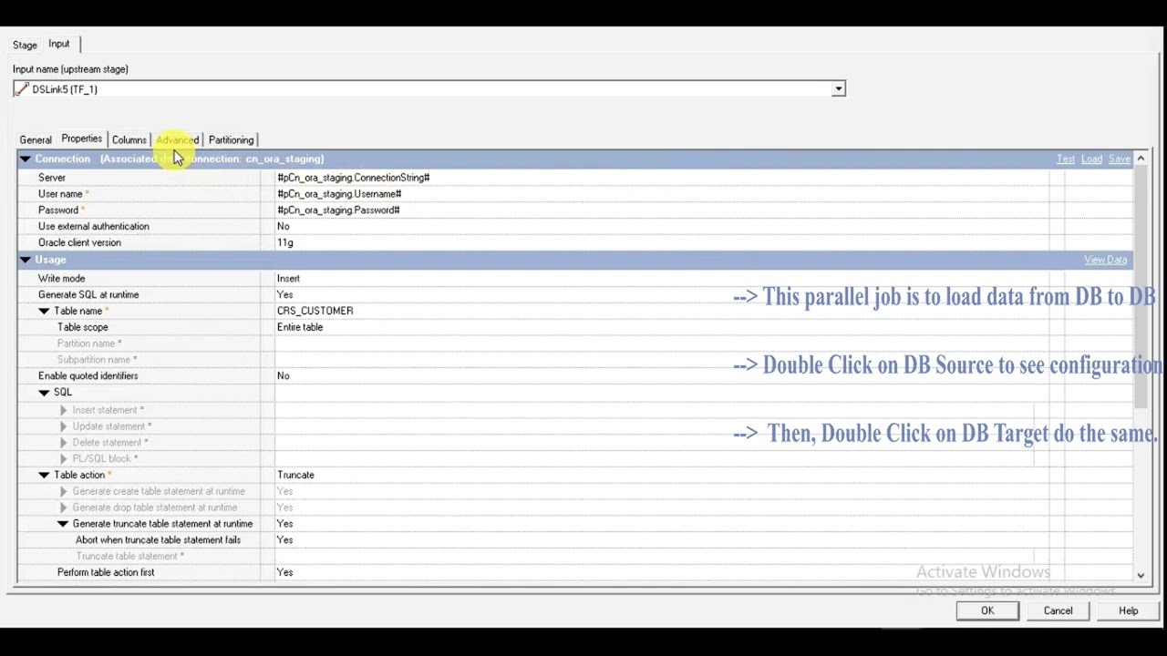 Demo - Loading table to table by using IBM DataStage