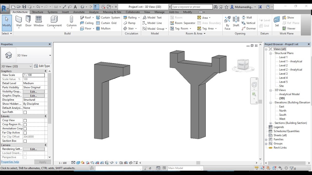 Revit Str. 2017 column family edit