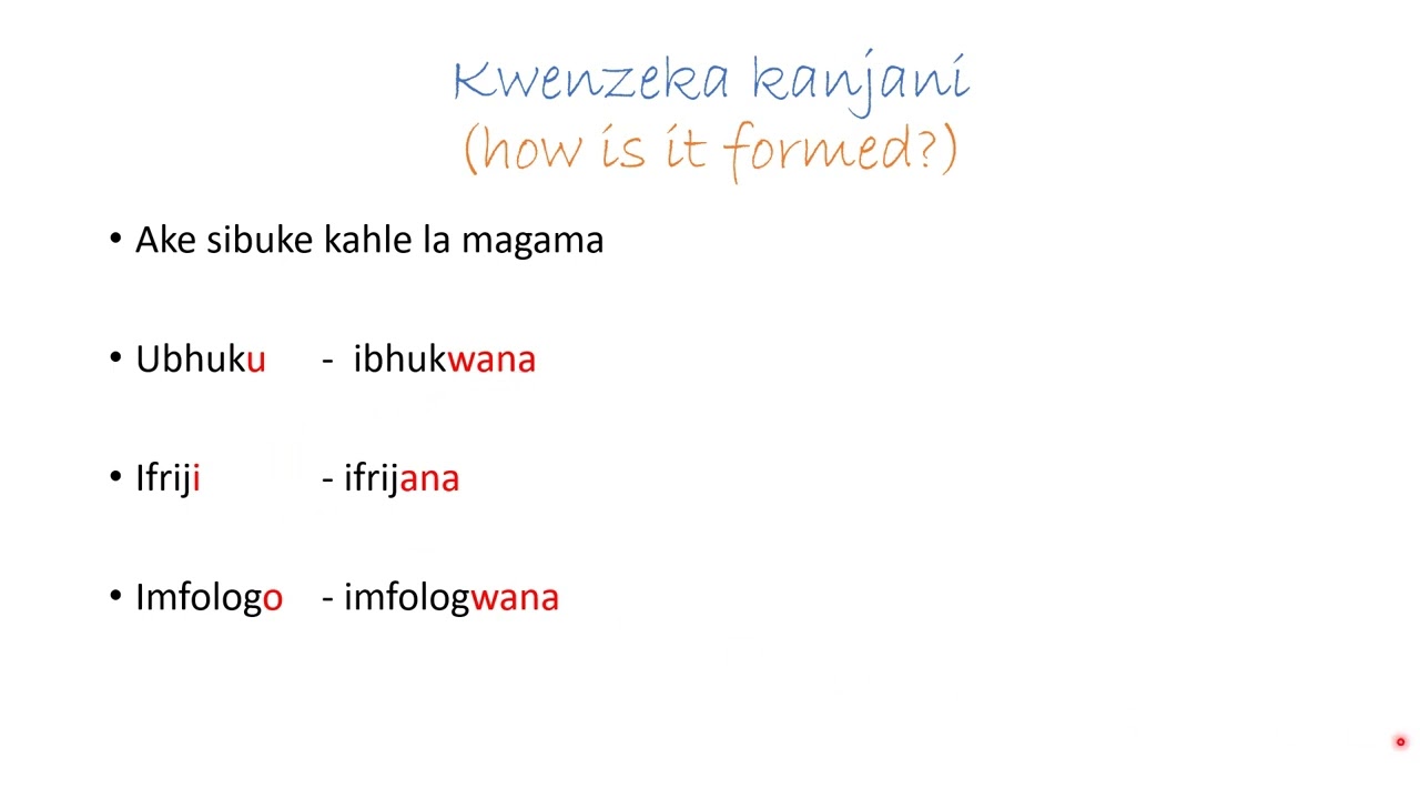 IsiZulu Lesson 4 Ukunciphisa (Diminutives)
