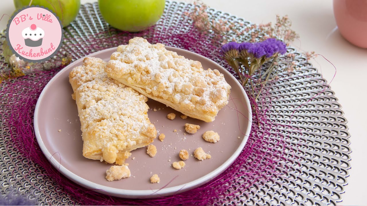 Apfeltaschen mit Streusel - mit Blätterteig schnell und einfach und doch besonders lecker