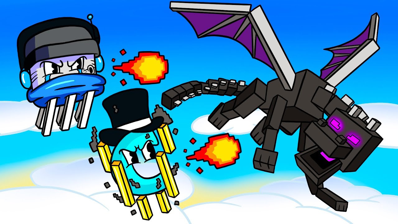 Can We Kill the Ender Dragon as Random Mobs in Minecraft Morph Mod?!