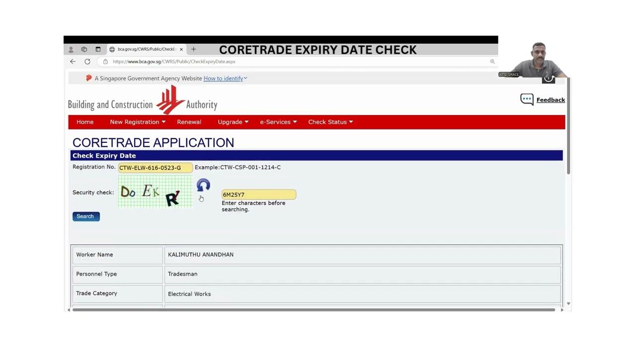 CORETRADE EXPIRY DATE CHECK