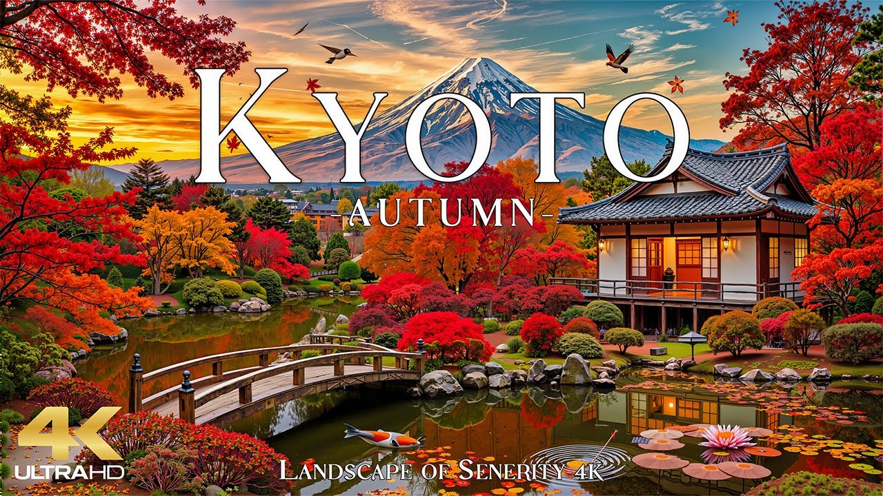 🍁 Autumn in Kyoto 4K UHD - Colorful Maple Leaves, Peaceful Temples & Scenic Japanese Gardens