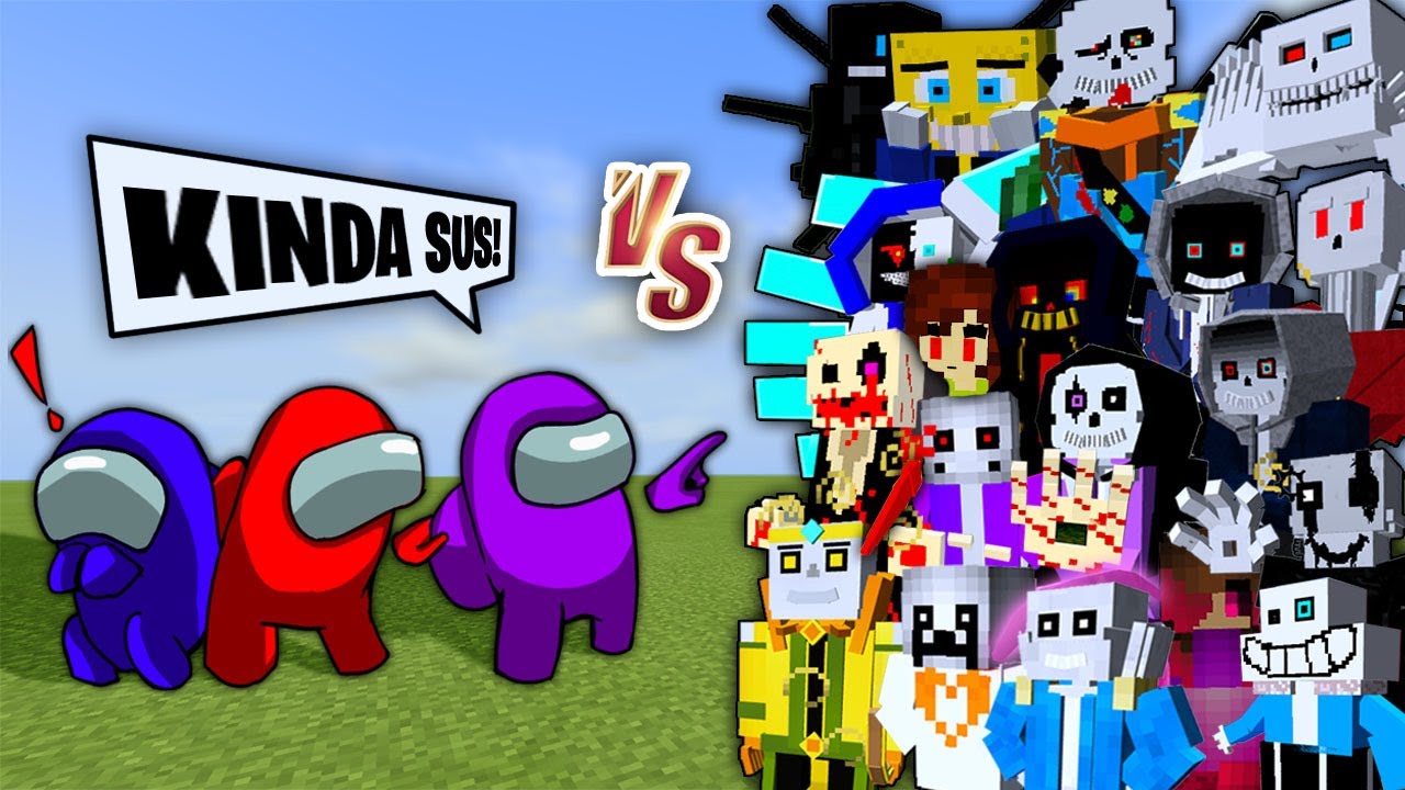 Among Us vs. All of my Undertale Addon | Minecraft (CRASHED!)