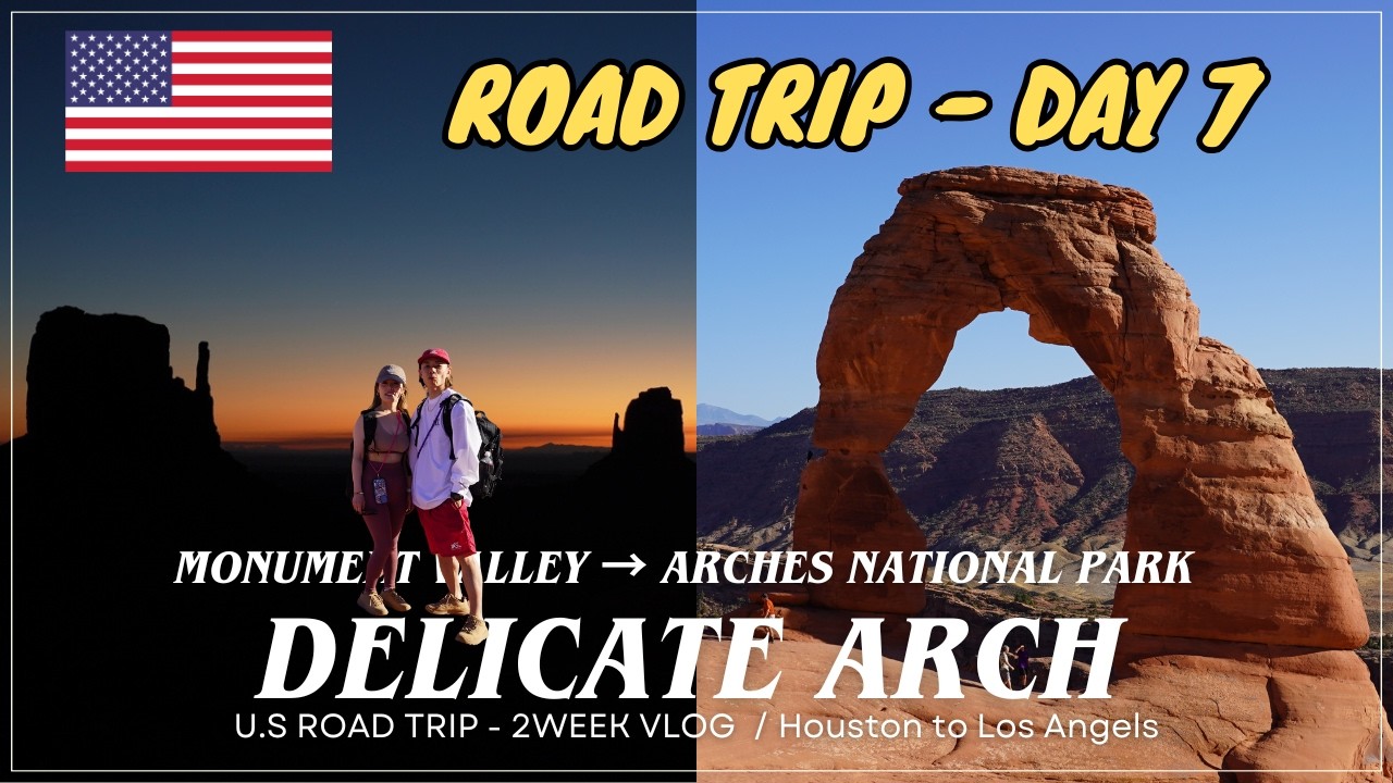 【🇺🇸デリケートアーチ】モニュメントバレー朝日鑑賞🌅からアーチーズ国立公園へ！絶景ロードトリップ🚗✨DAY8
