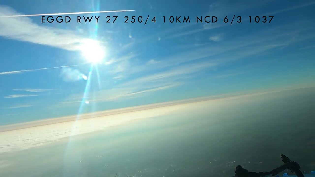 Pilots view, landing at Bristol airport runway 27