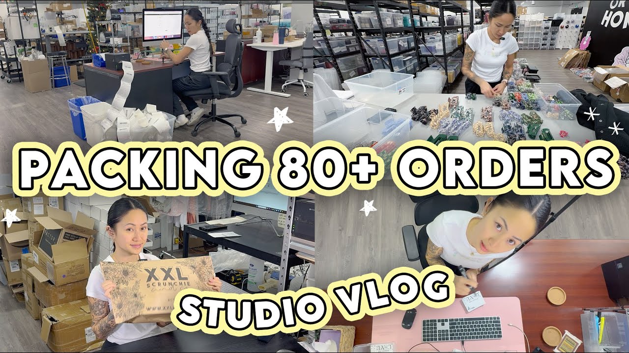 Packaging 80+ Orders for My Small Business! 📦🖤✨ Behind-the-Scenes Vlog ☁️