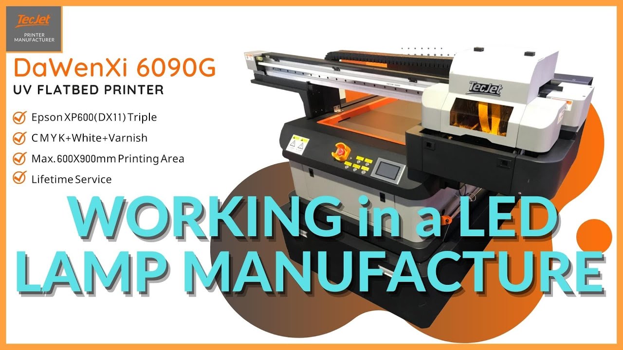 Visiting the customer who produces led lampshades, he is using our TECJET printer to print samples