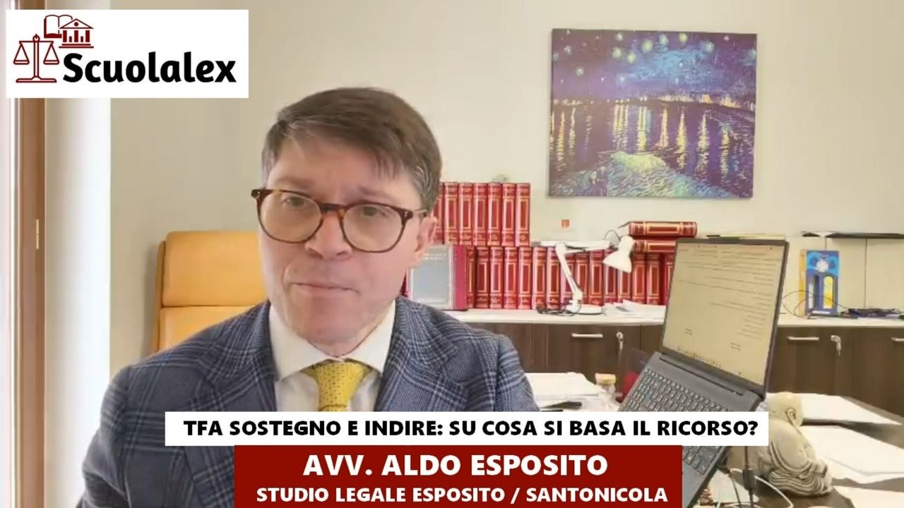 TFA SOSTEGNO E INDIRE: SU COSA SI BASA IL RICORSO?