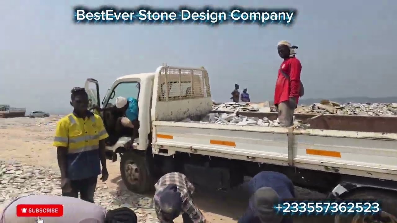 How I delivered 5 Kia of white local shells stones to 📍 Kumasi Pakyi No.1 ⚒️ 🇬🇭 