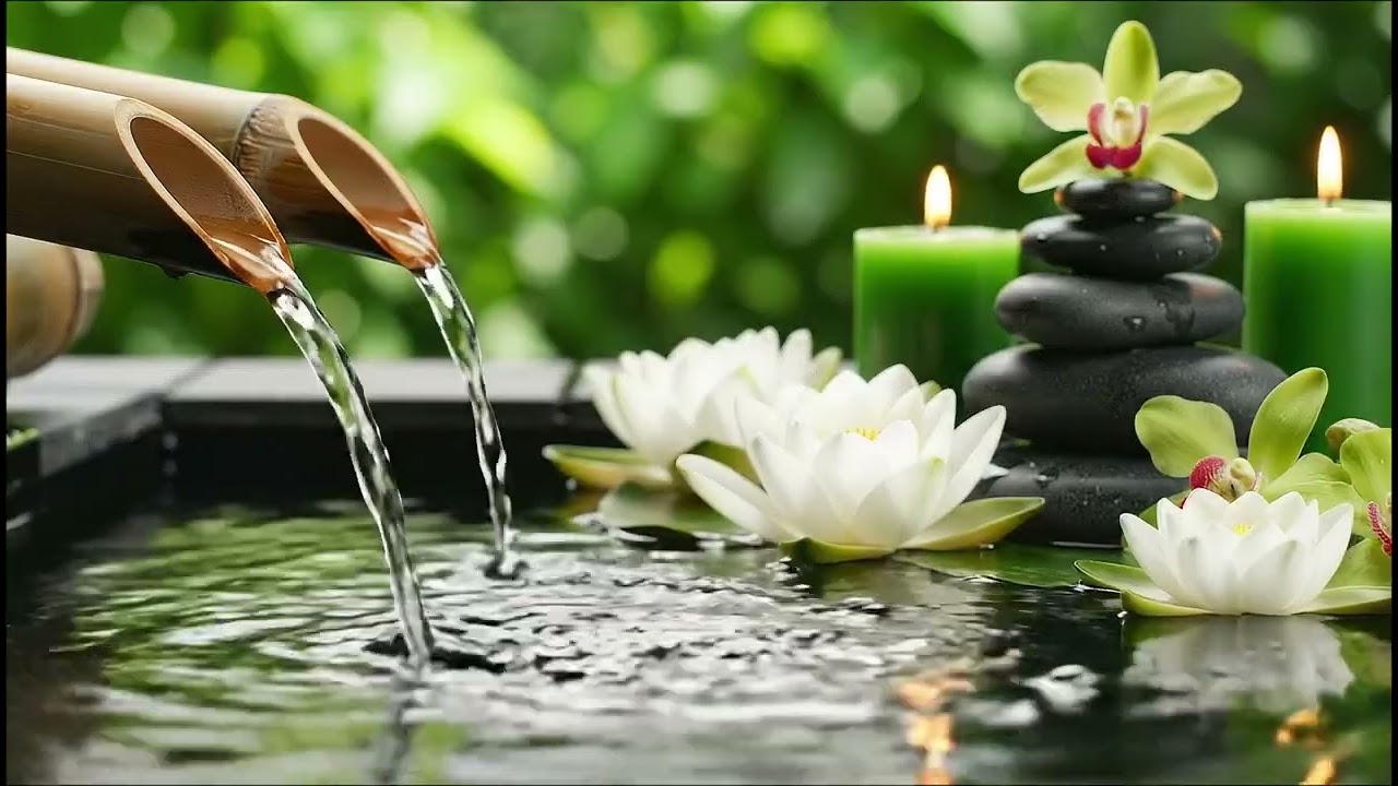 Zen Water Flow 🌿 Bamboo Fountain for Stress Relief & Sleep. Peaceful Water Sounds | Double Bamboo