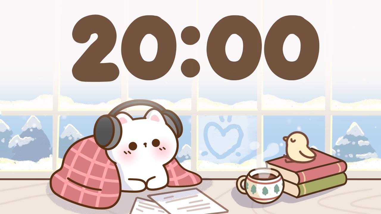 20 Minute Timer for classroom 🐱 Chill & Study Focus Music
