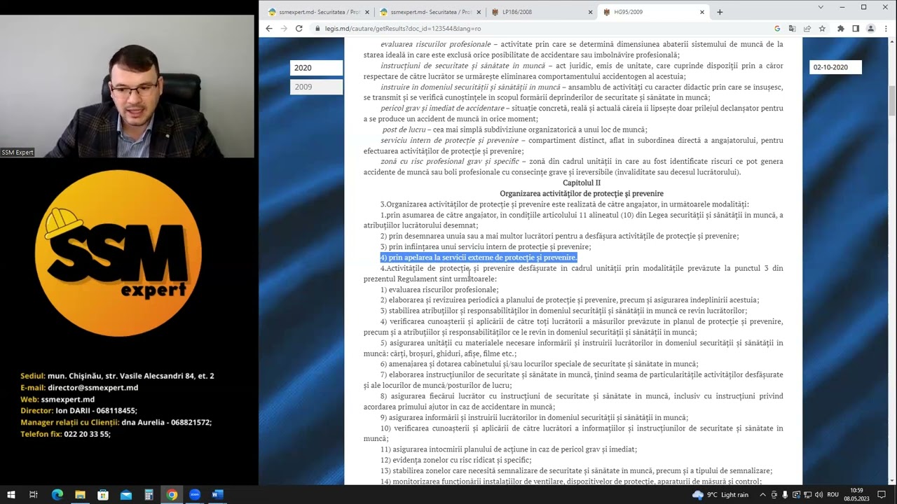 Lista documentelor obligatorii privind securitatea și sănătatea în muncă in Republica Moldova