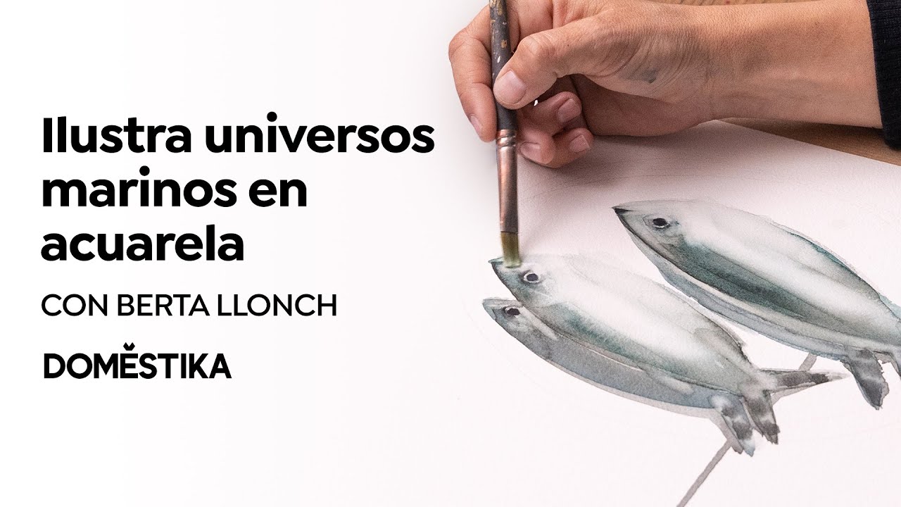 Ilustración de universos marinos en acuarela | CURSO ONLINE de Berta Llonch