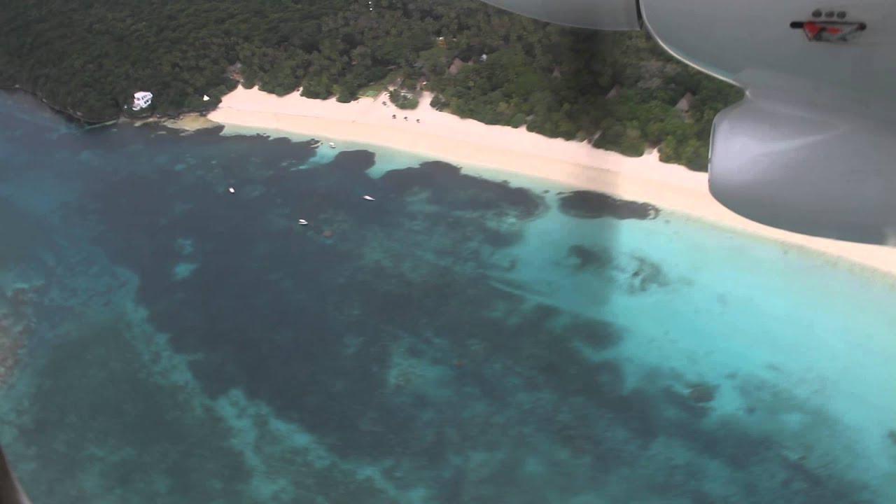 Flying over Vatulele Island Resort, Fiji