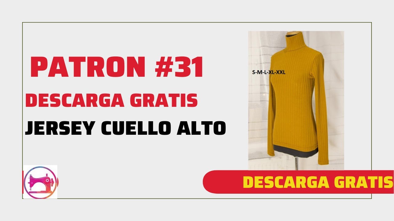 ✅ PATRON GRATIS EN PDF De CAMISA 👗 cuello alto ( TORTUGA ) manga larga ❣