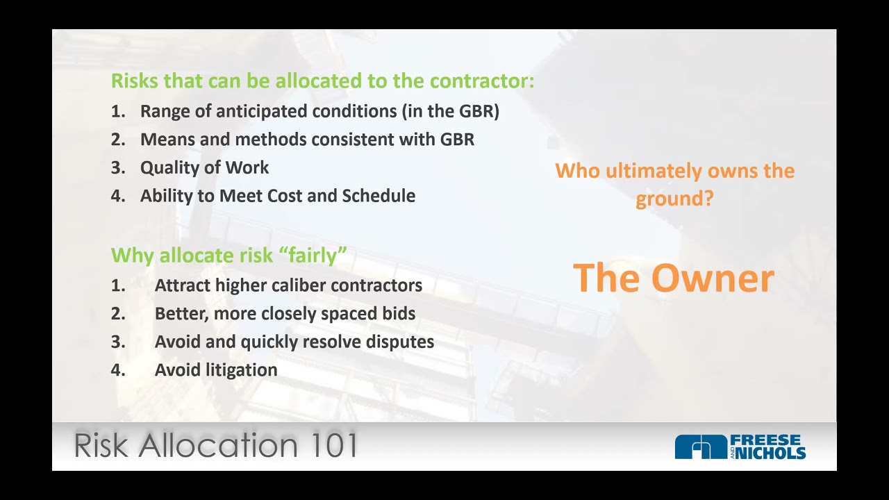 Risk Management for Underground Construction - ASCE Texas Section