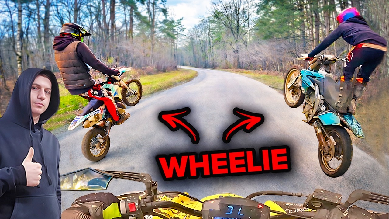 Uczymy się jazdy NA KOLE / WHEELIE z ekipą / Policja na drodze