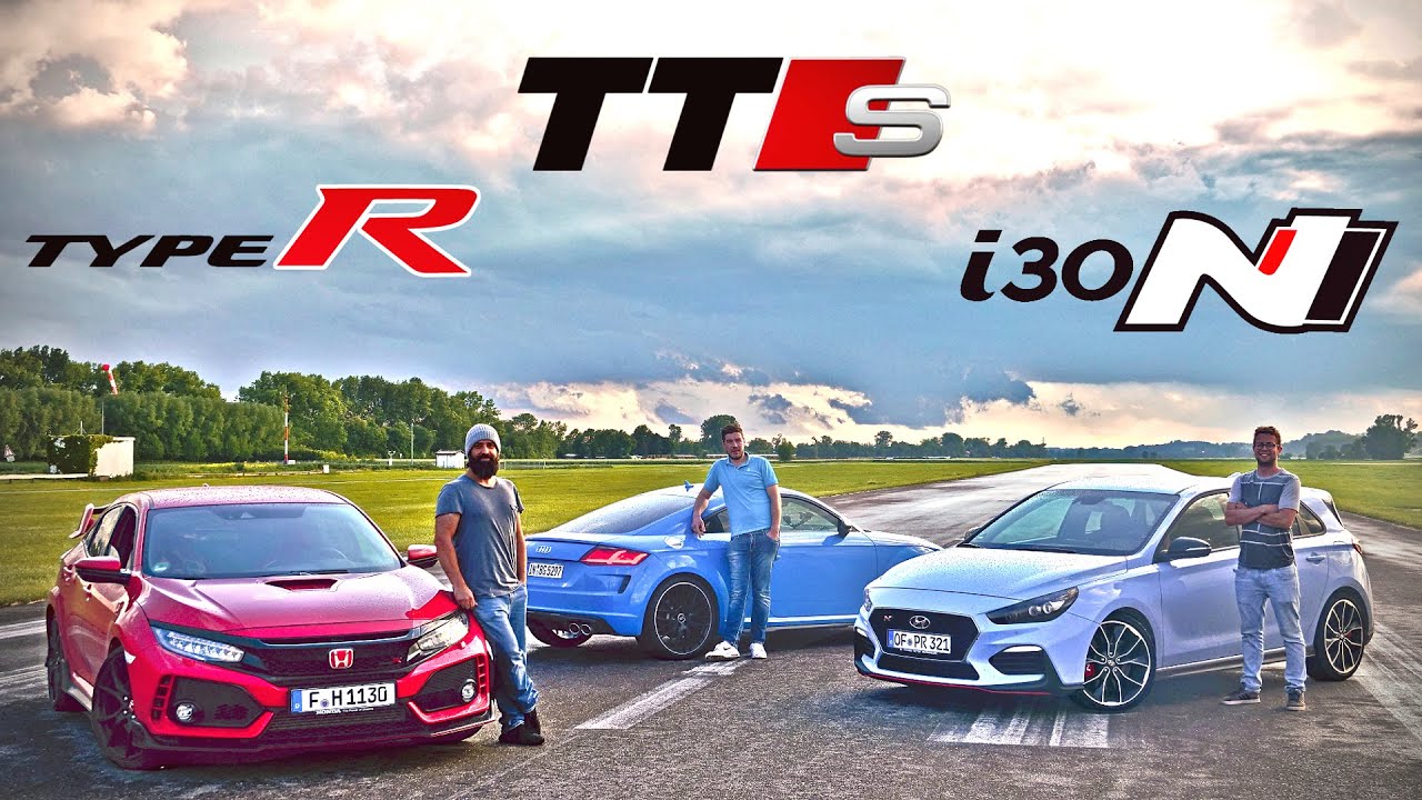 Honda Civic Type R vs Hyundai i30 N Performance vs Audi TTS | 0-100 km/h | 60-200 km/h | Hot lap