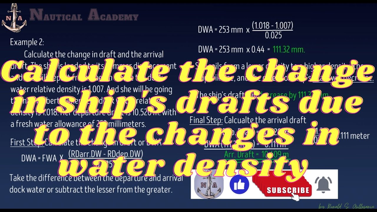 Calculate the Fresh Water Allowance & Dock Water Allowance II Change in Ship's Drafts due to Density