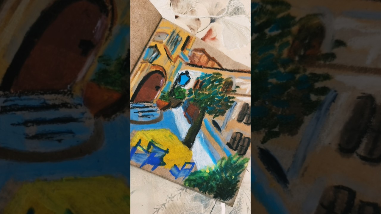 Oil pastel landscape painting 🎨💖 