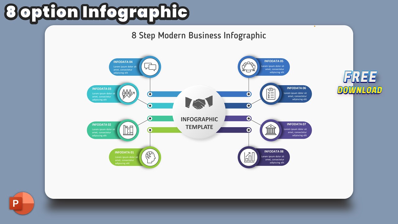 45.PowerPoint Presentation - 8 Step Modern Business Infographic
