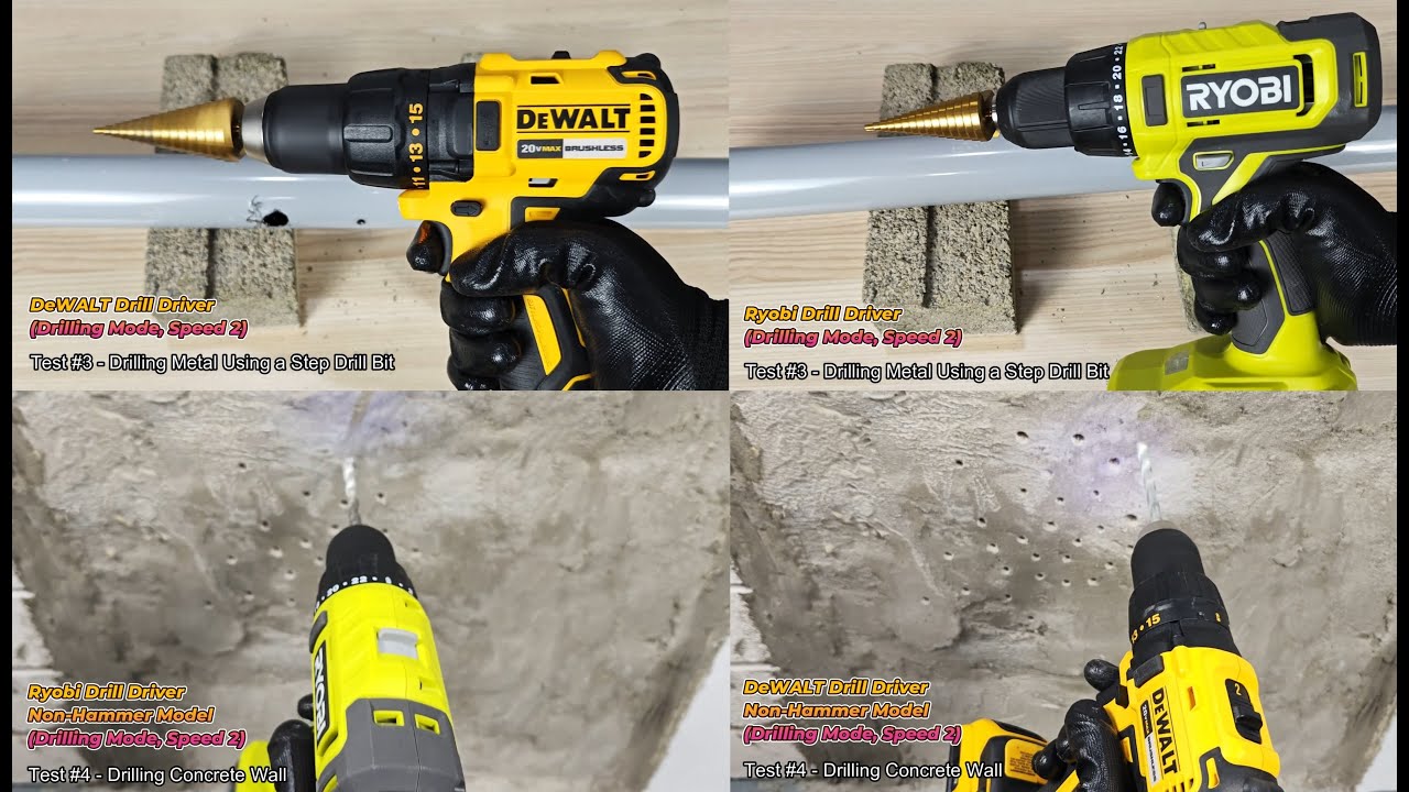 DeWALT vs Ryobi Drill: 4 Experiments Demo