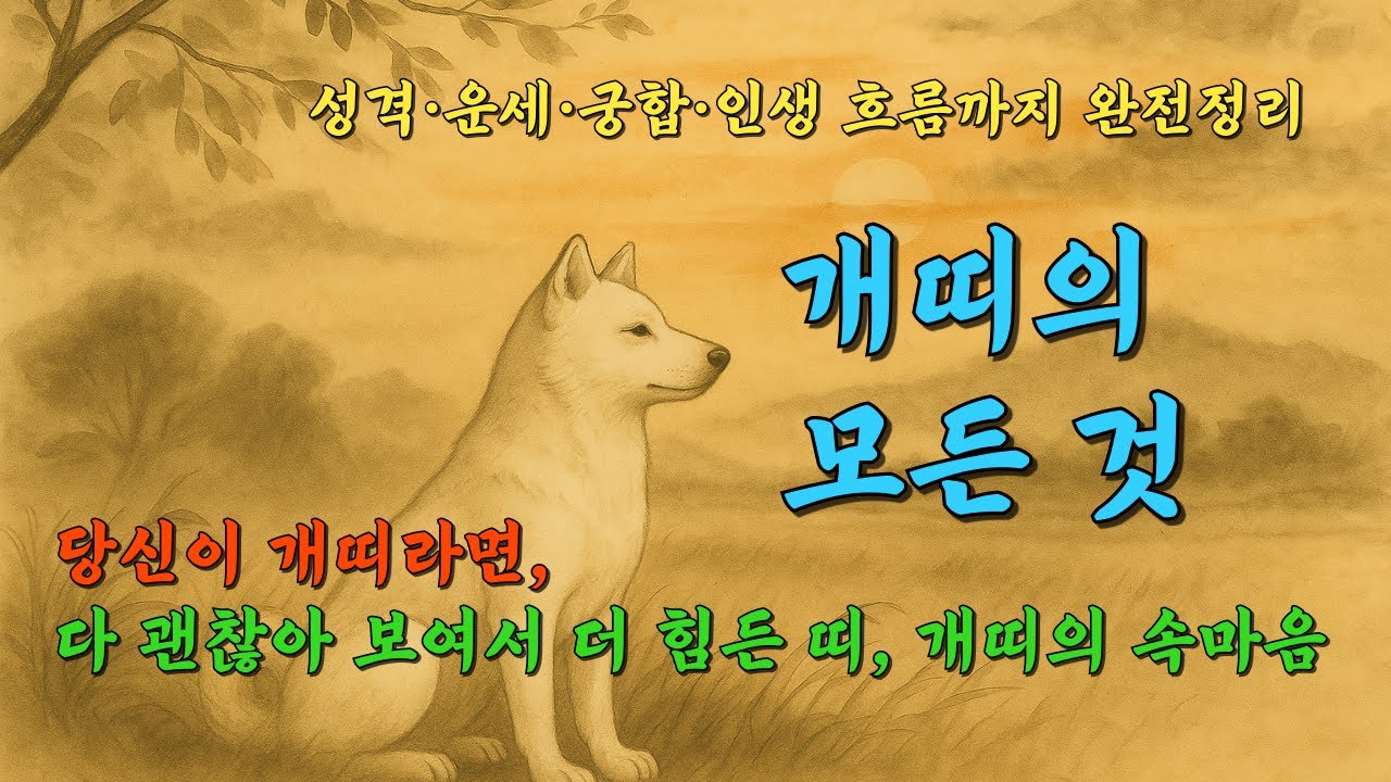 개띠 인생 총정리｜성격, 재물운,궁합,삼재, 말년운까지 한번에 정리해 드립니다