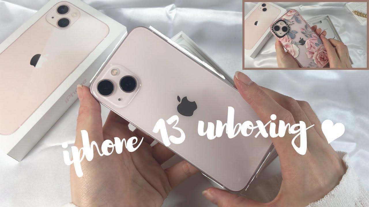 Finally getting my iphone 13 pink💕, 512gb // casetify & accessories🐰 //aesthetic // unboxing