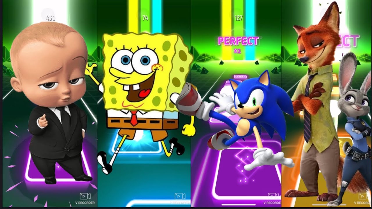 What happens when legendary cartoon characters take on an impossible Tiles Hop challenge? 😱