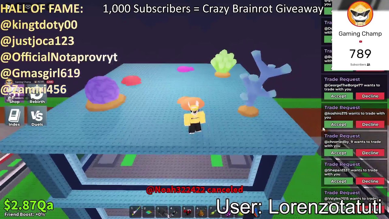 TRADING IN STEAL A BRAINROT LIVE 🔴