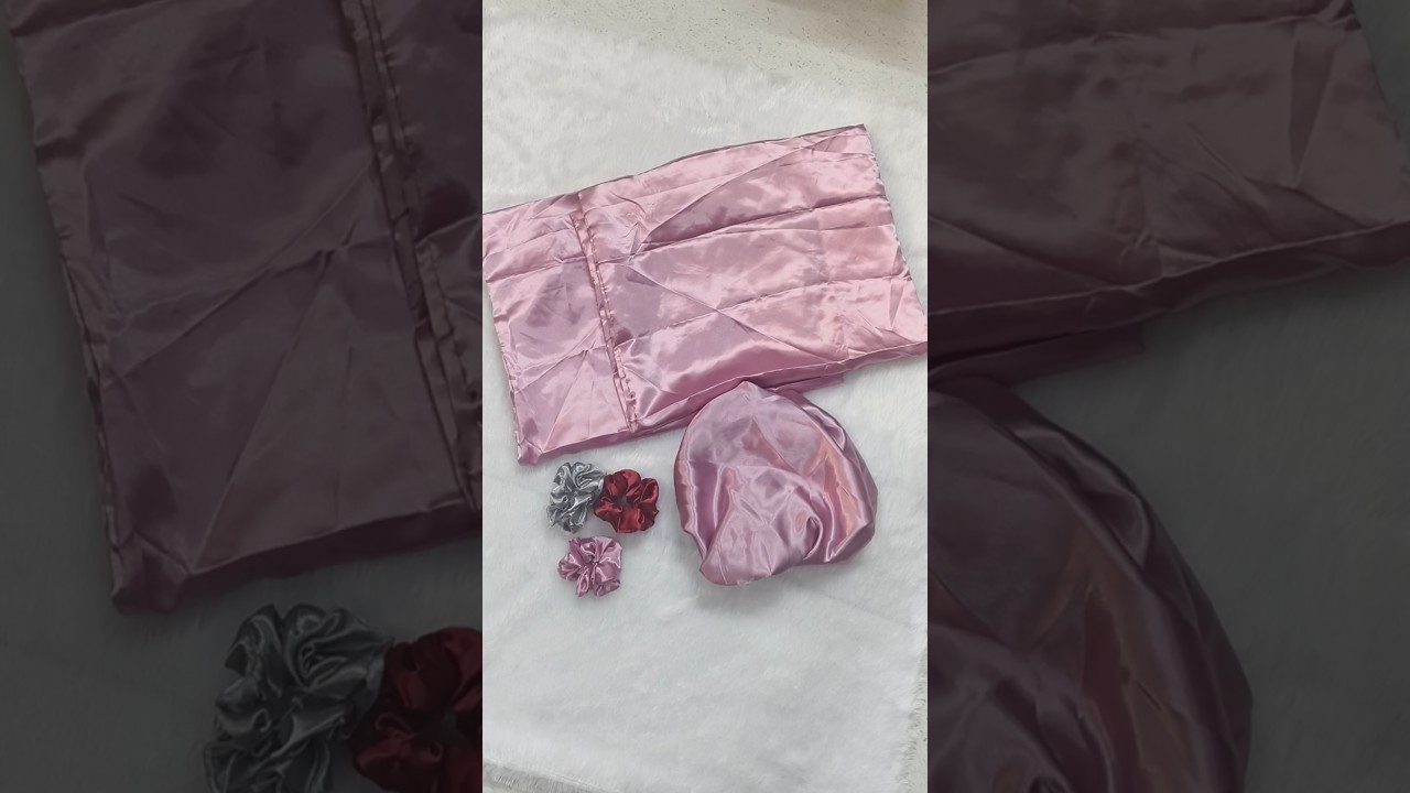 Satin Pillow Cover Set | Satin Pillowcase + Scrunchies Combo @meeshoapp 