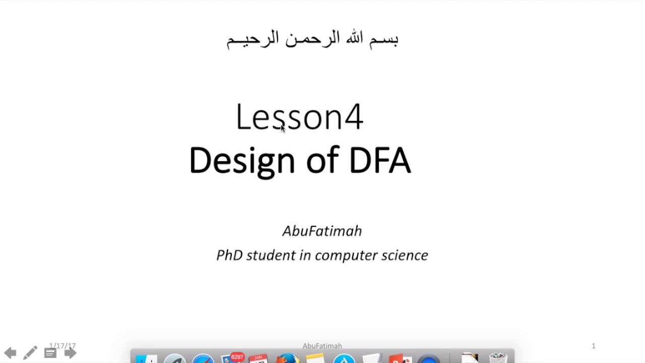 نظرية الحوسبة٤: more about design of DFA