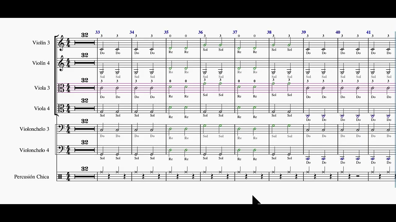 Blanca Navidad Niño del tambor, Instrumentos 3 y 4 Polyphony Hall FTVO