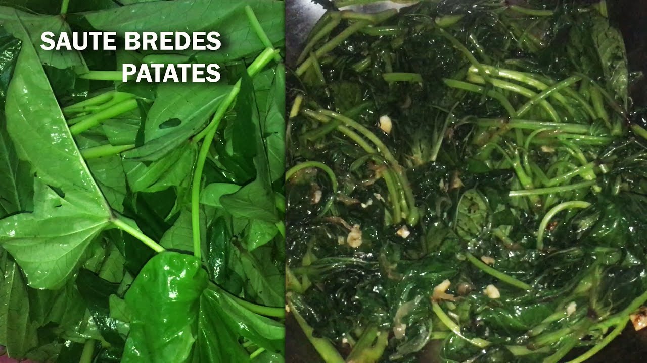 Sauté de brèdes patates recette de la Réunion.