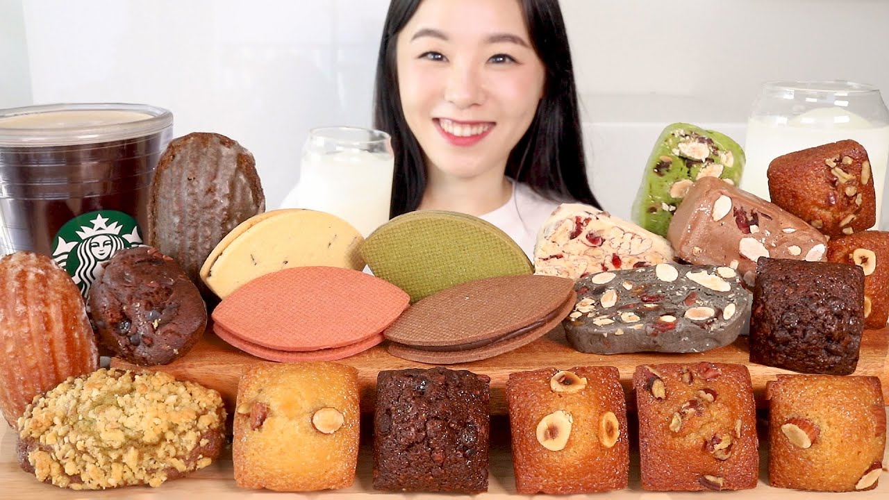 SUB) ASMR Хлеб Десерты Мукбанг 🍞 Кекс Шоколад Кремовый хлеб Корейская пекарня