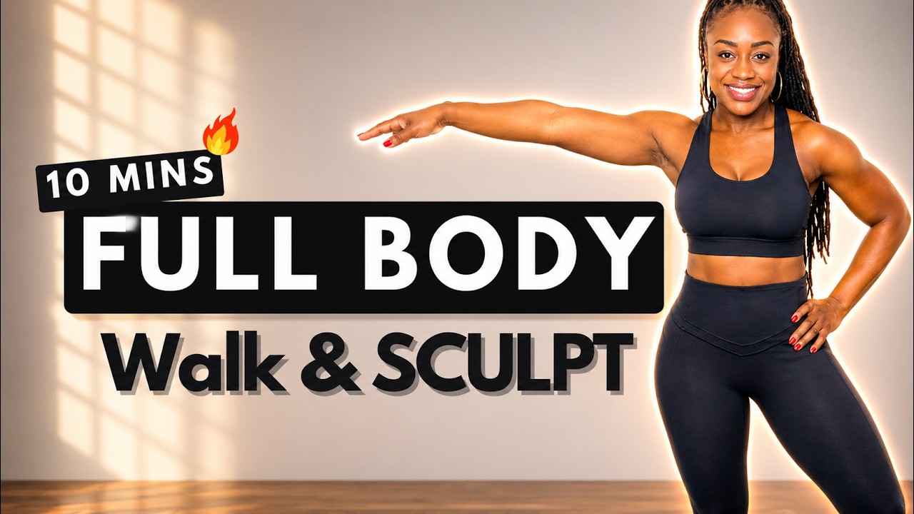 Walk, Tone & Burn 💖 10-Min Full Body Sculpt Workout 🔥 Beginner-Friendly #walkingworkout #viral
